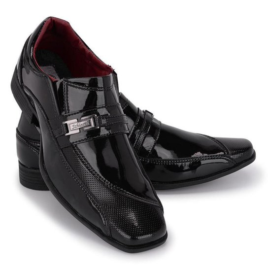 Kit Sapato Social Masculino Elegante + Carteira + Cinto Leve - Preto