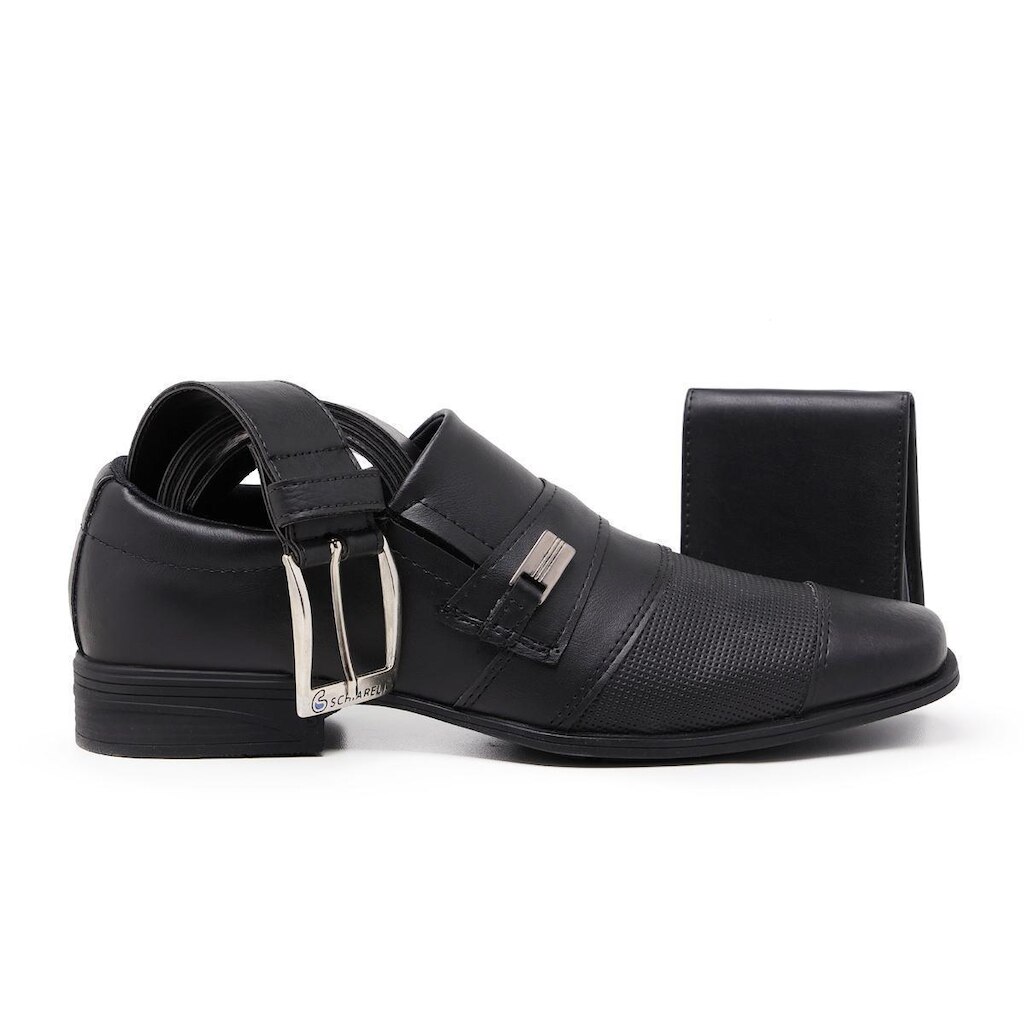 Kit Sapato Social Schiareli Com Cinto E Carteira Masculino