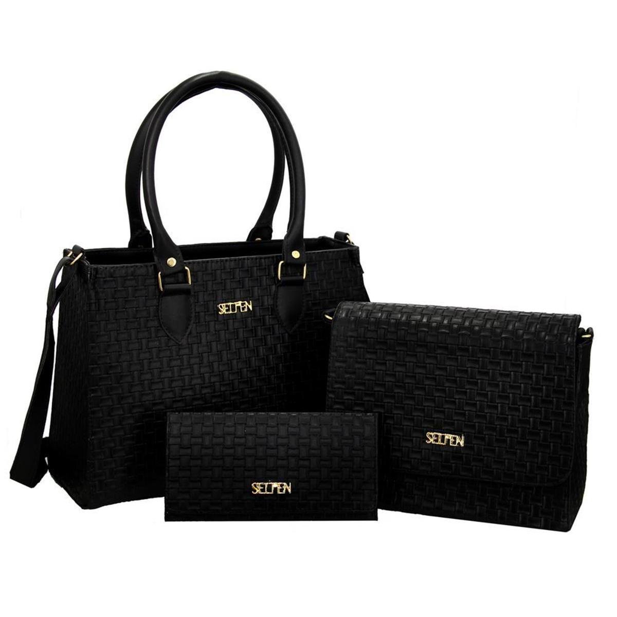 Kit Selten Bolsa Baú +  Flat Alça Removível + Carteira Feminina - Preto é ruim? Kit Selten Bolsa Baú +  Flat Alça Removível + Carteira Feminina - Preto é boa?