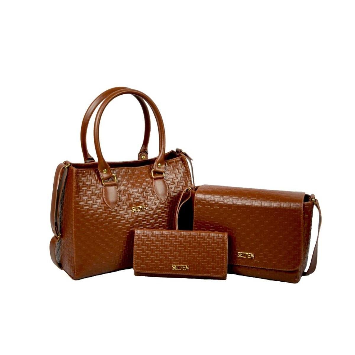 Kit Selten Bolsa Baú + Flat Alça Removível + Carteira Feminina - Marrom é ruim? Kit Selten Bolsa Baú + Flat Alça Removível + Carteira Feminina - Marrom é boa?