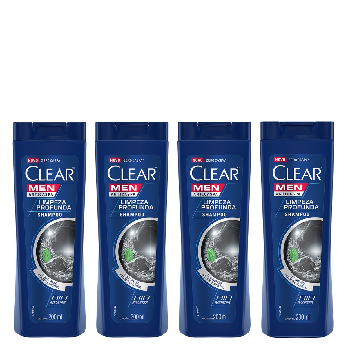 Kit Shampoo Anticaspa Clear Men Limpeza Profunda 200ml com 4 unidades - Incolor Menor preço em Kit Shampoo Anticaspa Clear Men Limpeza Profunda 200ml com 4 unidades - Incolor