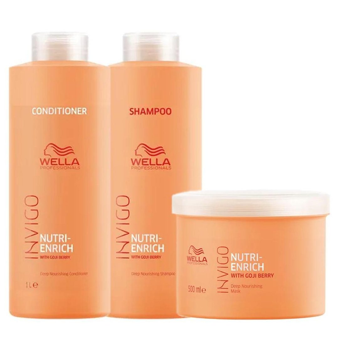 Kit Shampoo + Condicionador + Máscara Wella Professionals Invigo Nutri ...