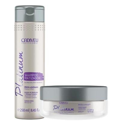 Kit Shampoo Matizador + Máscara de Tratamento Cadiveu Platinum