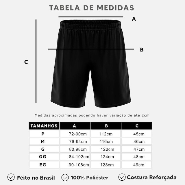 Kit Short Azul + 2 Camisetas Masculina Manga Longa Treino