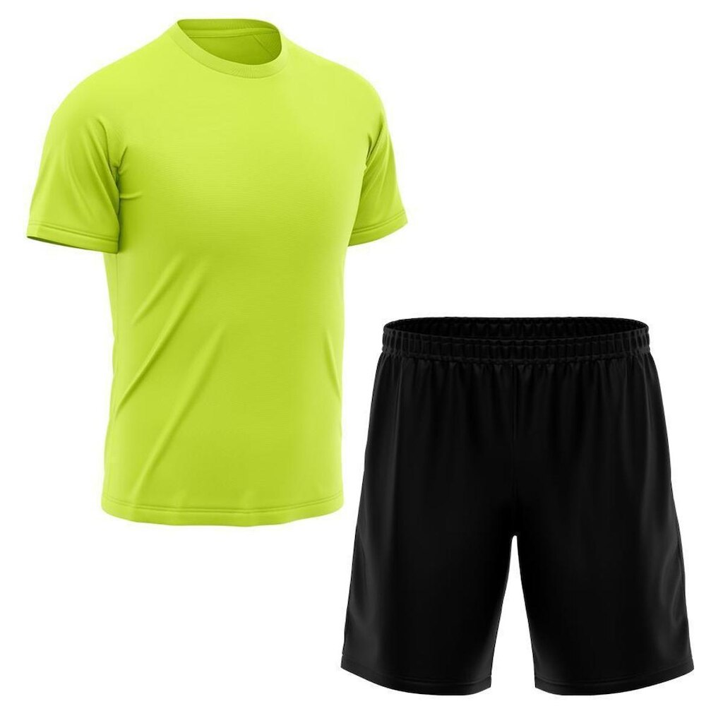 Kit Short Preto + Camiseta Masculina Dry Esporte Treino Academia Futebol Camisa Blusa