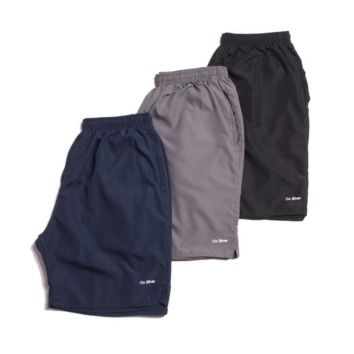 Kit Shorts Tactel Ox Silver 3 Peças Masculino - Preto Menor preço em Kit Shorts Tactel Ox Silver 3 Peças Masculino - Preto