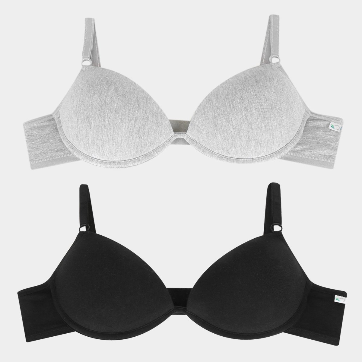 Kit Sutiãs Delcotton Com Bojo Meia Taça Push Up Cotton 2 Peças - Preto+Cinza é ruim? Kit Sutiãs Delcotton Com Bojo Meia Taça Push Up Cotton 2 Peças - Preto+Cinza é boa?