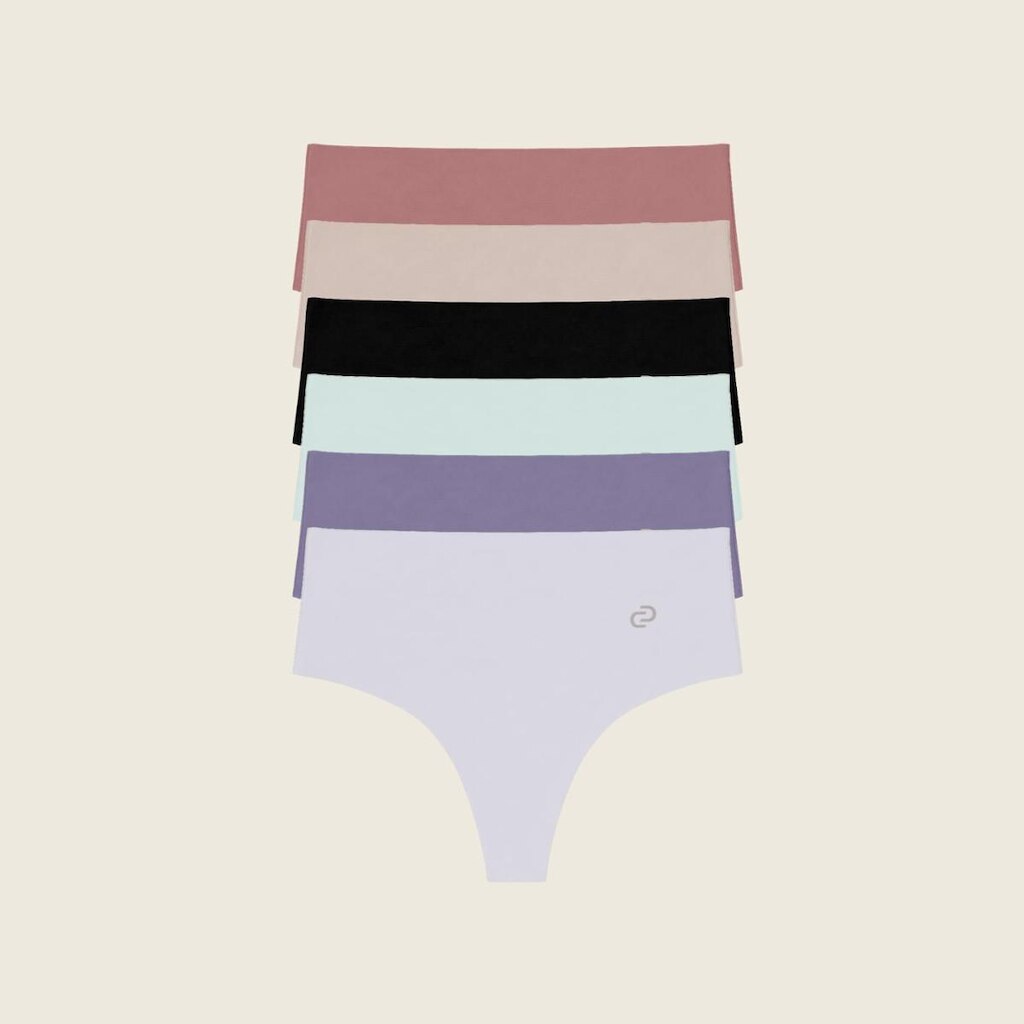 Kit Tanga Fio Sem Costura Cós Alto Donna Carioca