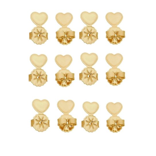Kit Tarraxa Le Diamond 6 pares Coração Dourada - Dourado