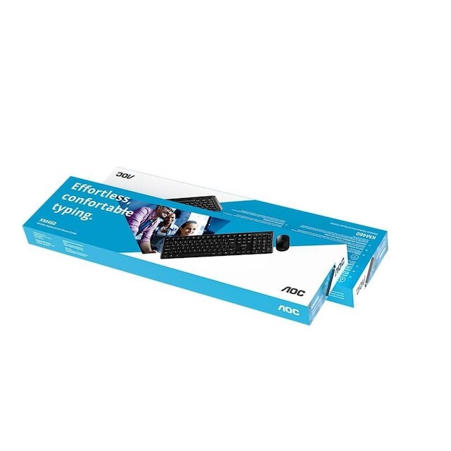 Kit Teclado e Mouse AOC KM460, USB, 1200 DPI, 104 Teclas, Resistente a Derramamento