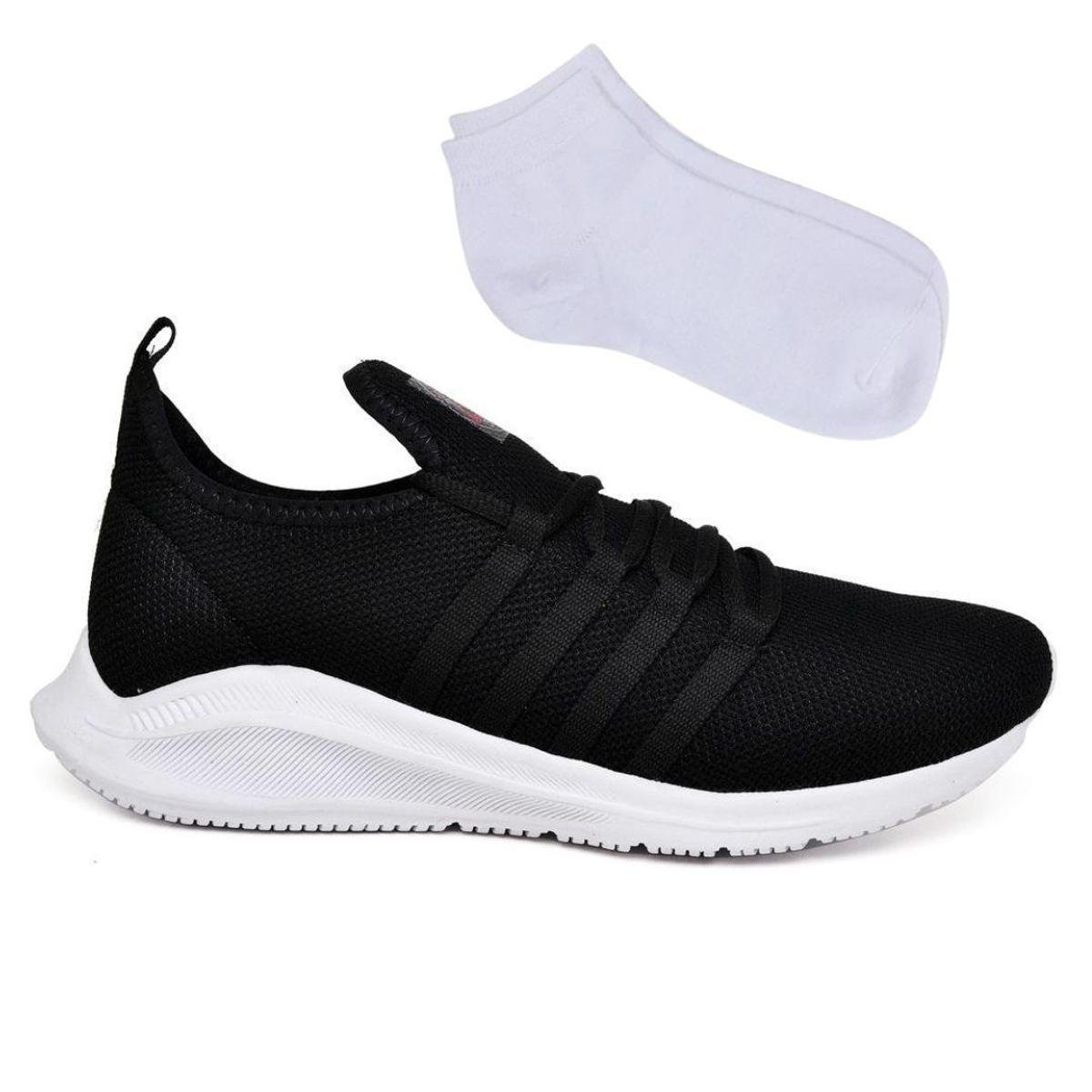 Kit Tênis Academia Esportivo Corrida Treino Caminhada Confortável Leve Pisada Neutra + Meia Menor preço em Kit Tênis Academia Esportivo Corrida Treino Caminhada Confortável Leve Pisada Neutra + Meia