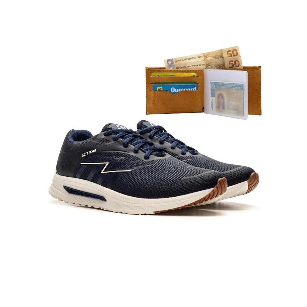 Kit Tênis + Carteira Masculino Action Street Confortável