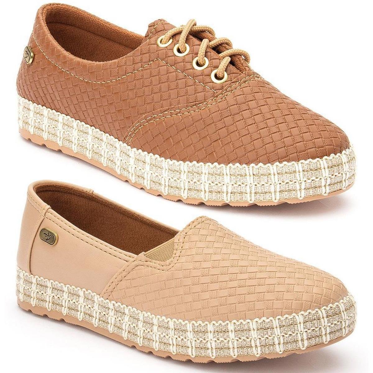 tenis casual bege feminino