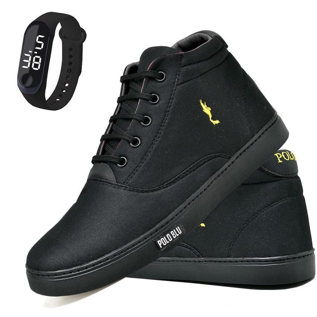Kit Tênis Casual Masculino + Relógio Digital Polo Blu Dia a Dia