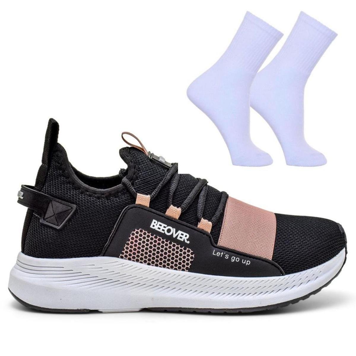 Kit Tênis Esportivo Academia Feminino Sola Borracha Macia e Leve Para Caminhadas Treino e Meia Menor preço em Kit Tênis Esportivo Academia Feminino Sola Borracha Macia e Leve Para Caminhadas Treino e Meia