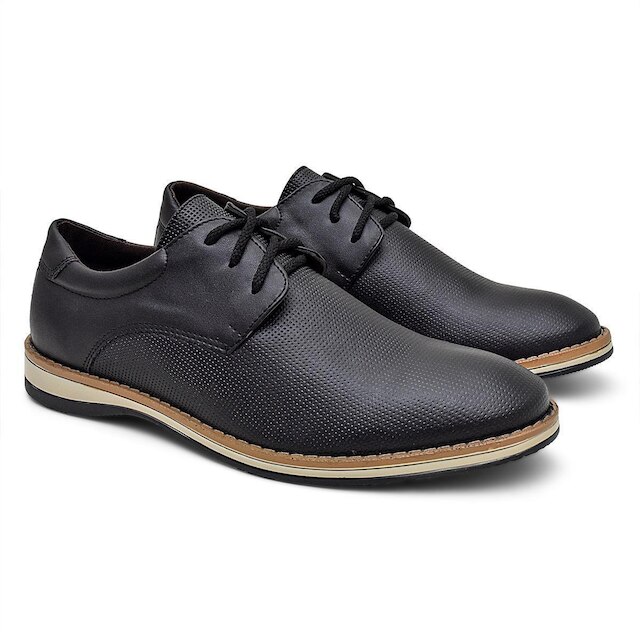 Kit Tenis Masculino e Sapato Oxford Liso Calce Fácil