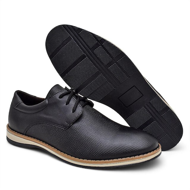 Kit Tenis Masculino e Sapato Oxford Liso Calce Fácil