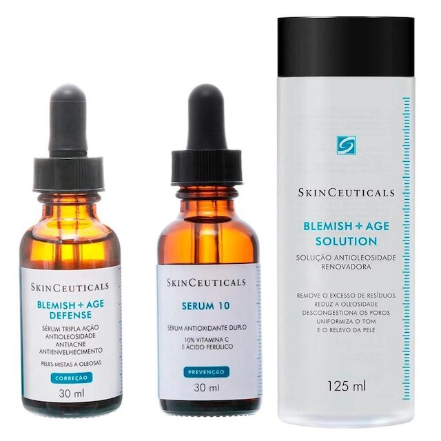 Kit Tônico Facial Skinceuticals 125ml + Rejuvenescedor Facial 30ml + Tratamento Antiacne 30ml