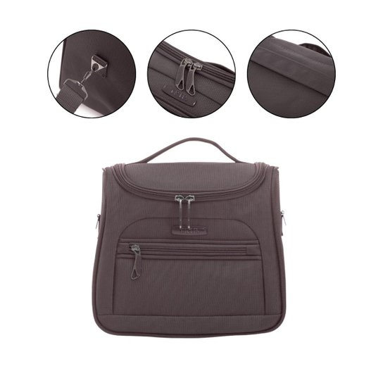 Kit Viagem Mala Bordo + Mão Frasqueira Super Leve Anti Furto