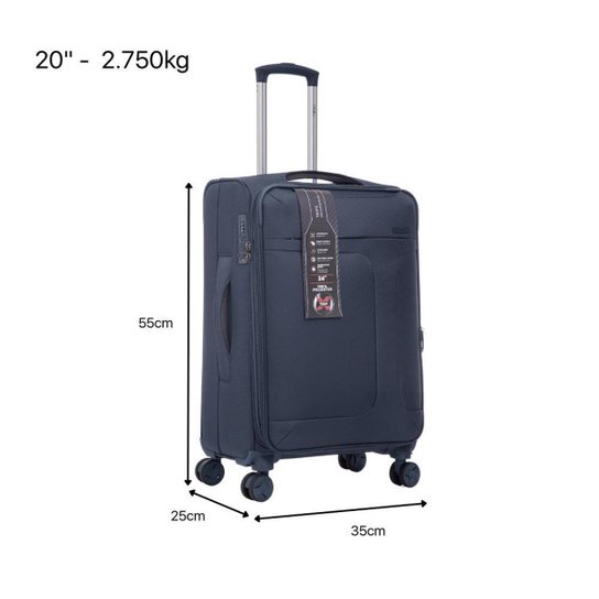 Kit Viagem Mala Bordo Mão + Frasqueira Super Leve Anti Furto