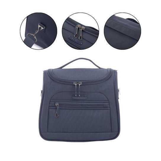 Kit Viagem Mala Bordo Mão + Frasqueira Super Leve Anti Furto