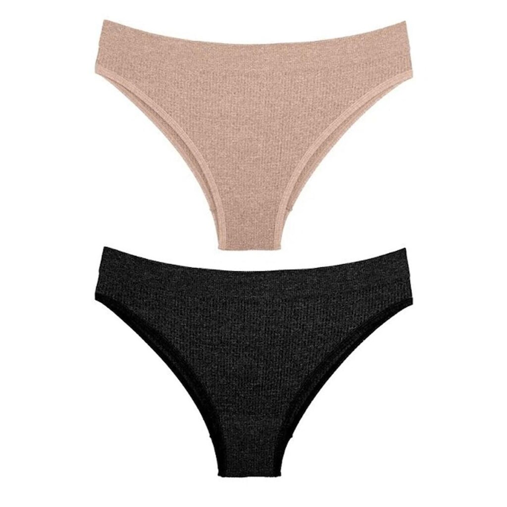 Kit/2 Calcinha Biquíni Delrio 5197 Feminina Sem Costura Canelada Microfibra T. P/GG