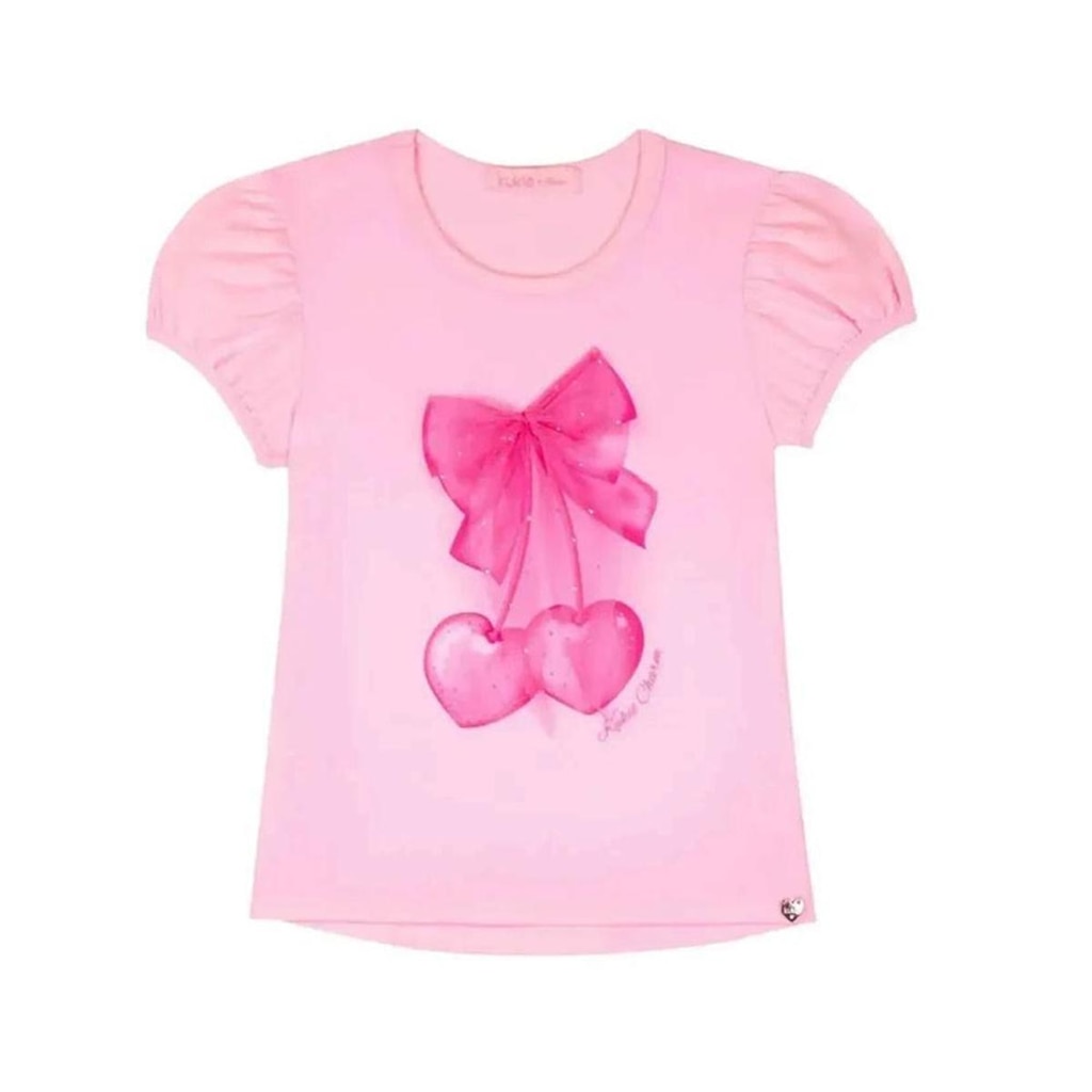 Kukie Blusa Manga Curta Cotton Rosa