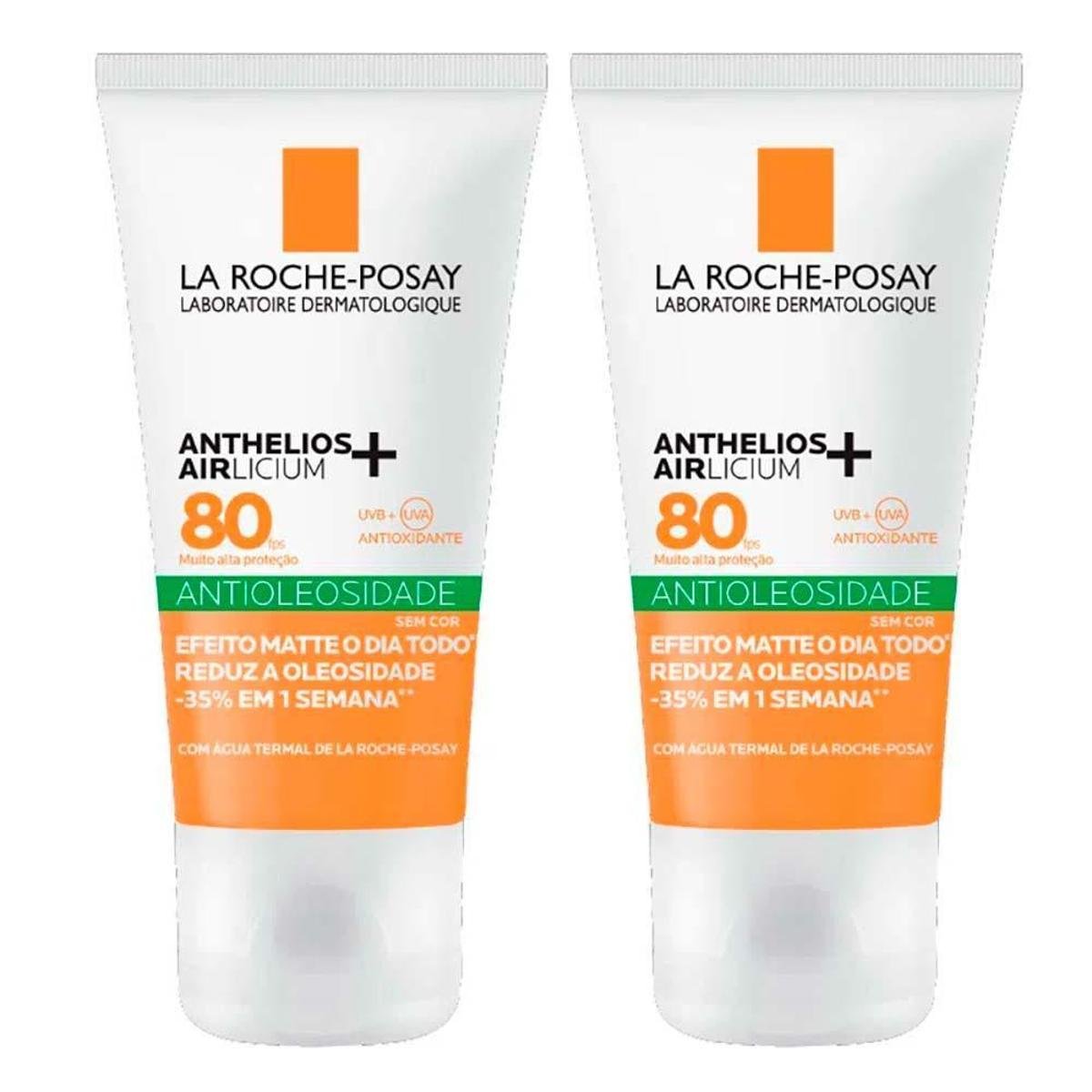 La Roche-Posay Anthelios Airlicium+ Kit com 2 Unidades - Protetor Solar Facial FPS80 - 40g Kit Menor preço em La Roche-Posay Anthelios Airlicium+ Kit com 2 Unidades - Protetor Solar Facial FPS80 - 40g Kit