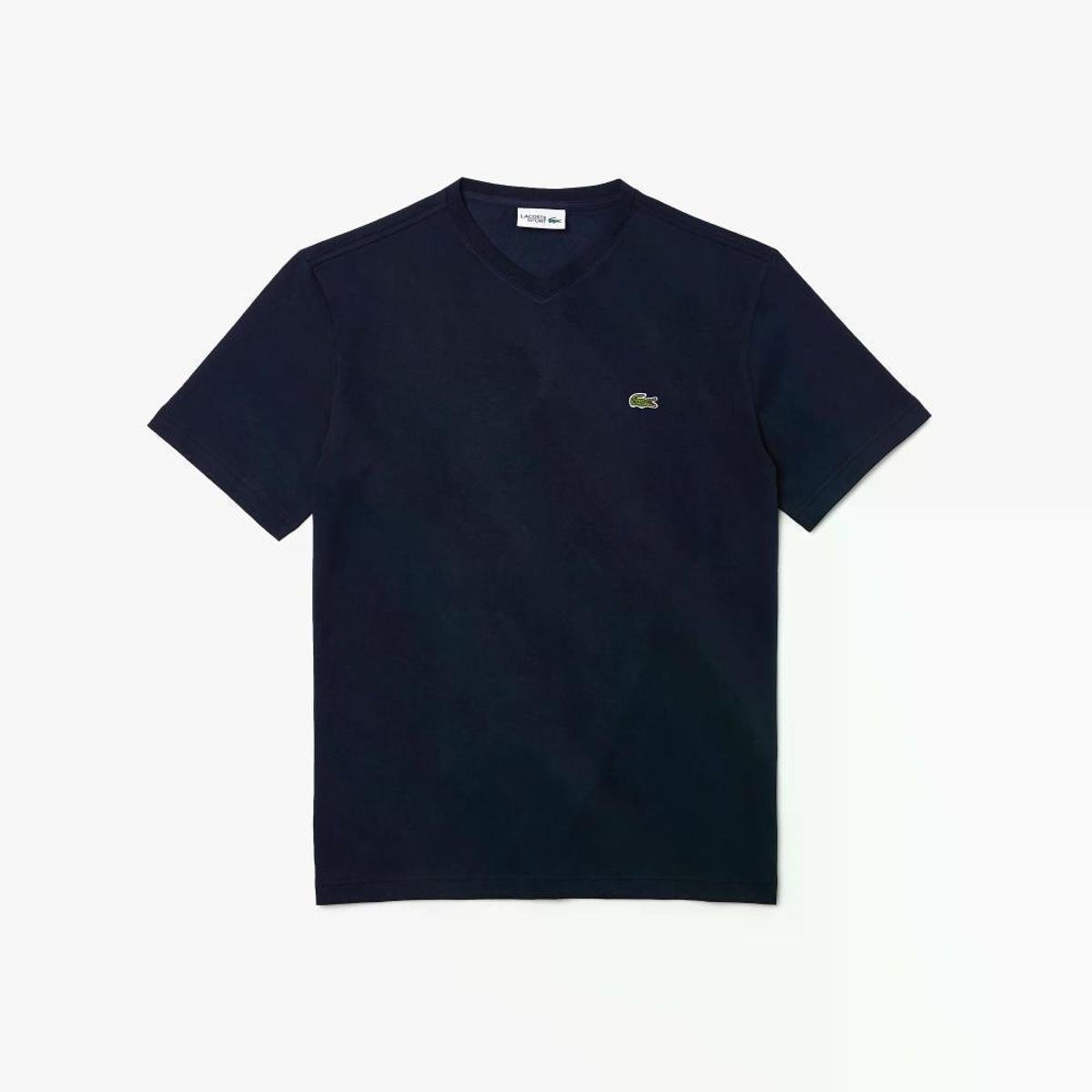 Lacoste Camiseta Masculina Lacoste Sport Com Decote Em V - Azul Navy Menor preço em Lacoste Camiseta Masculina Lacoste Sport Com Decote Em V - Azul Navy