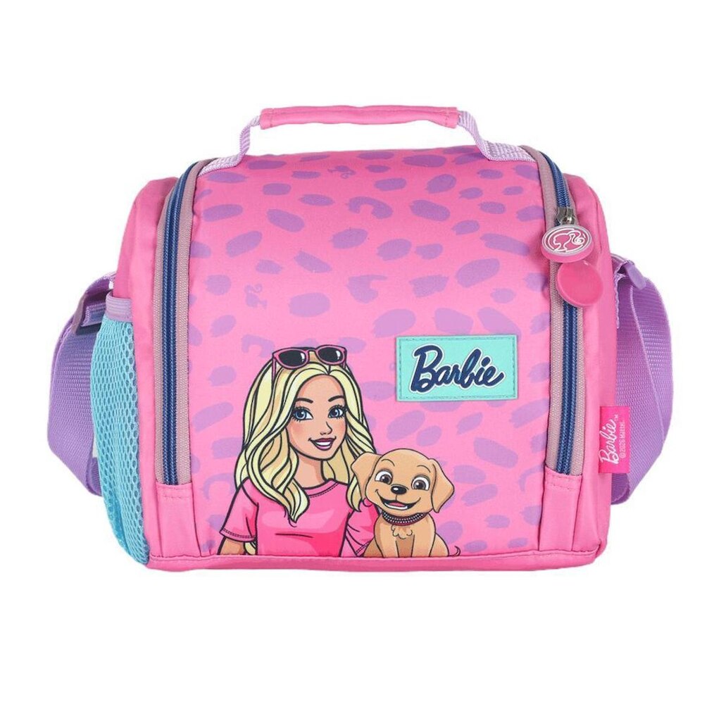 Lancheira Escolar Luxcel Barbie Fita Estampada Rosa