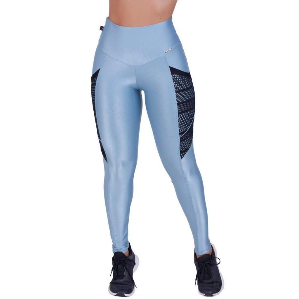 LEGGINF FITNESS FEMININA MODELADORA BOLSO DETALHE TELA ORBIS - Azul, M