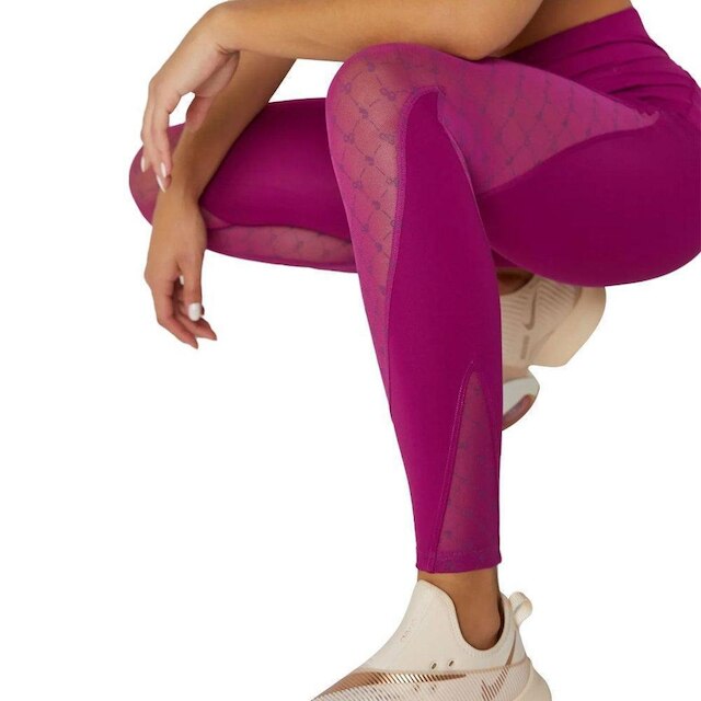 Legging Alto Giro Sobreposição Tule Feminina