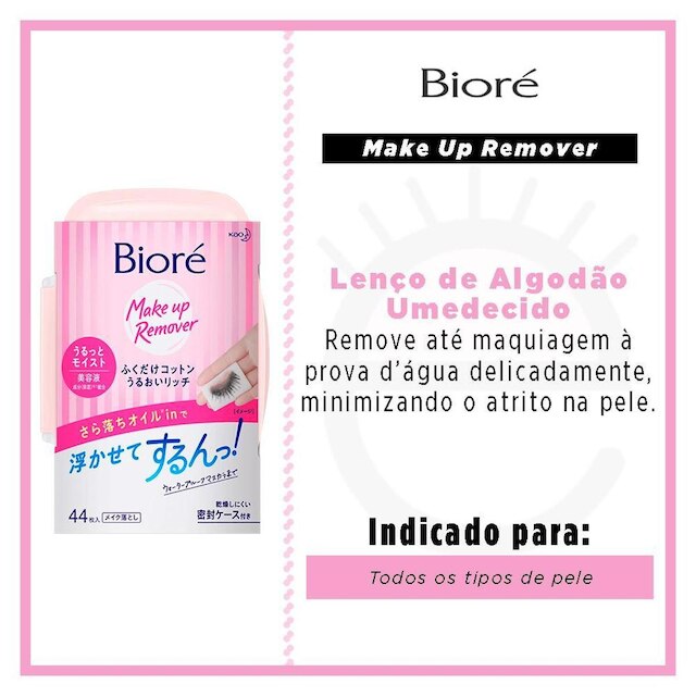 Lenço Demaquilante Facial Bioré Make Up Remover 44 Unidades