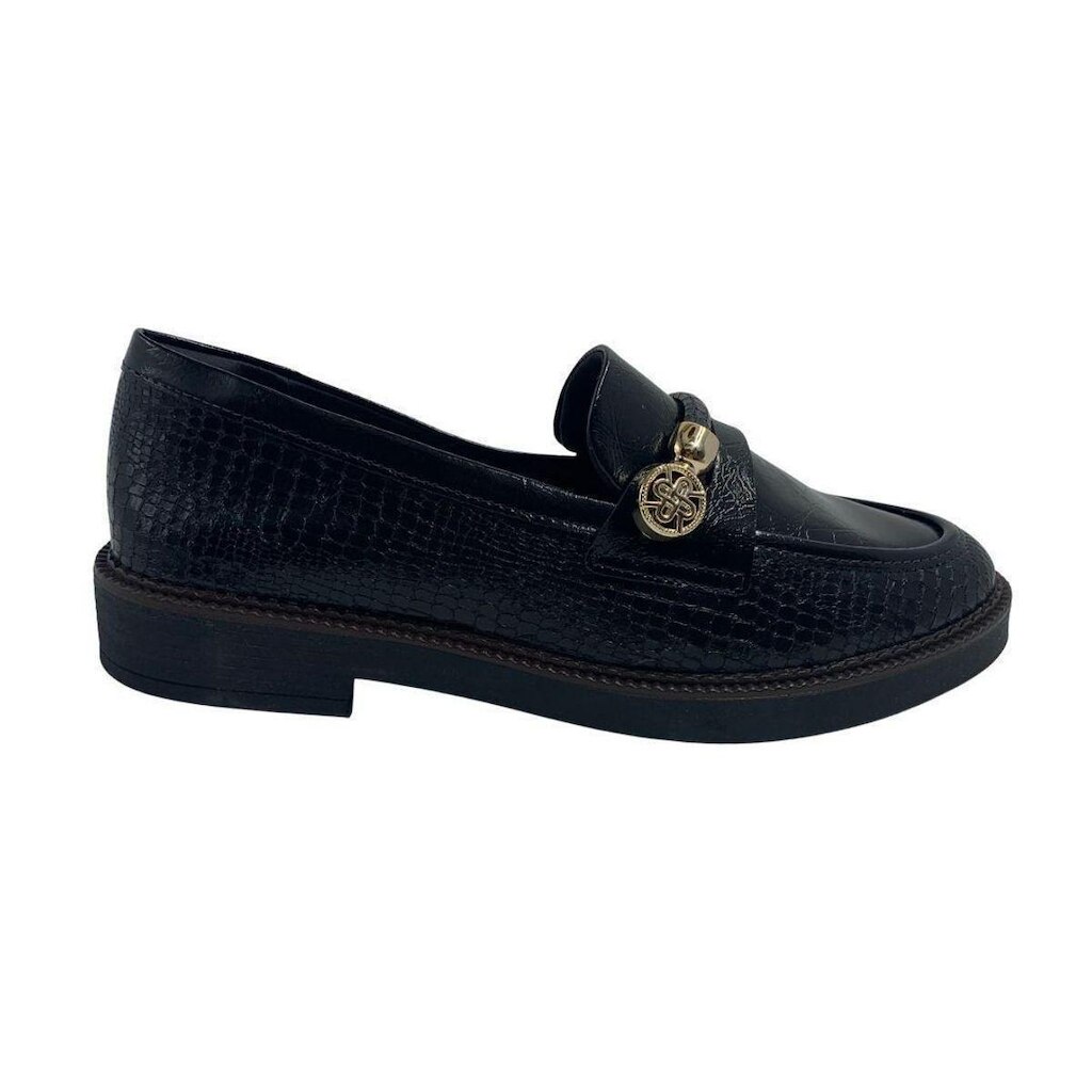 Loafer Ramarim Verniz Croco Preto 2611103 - Preto 39