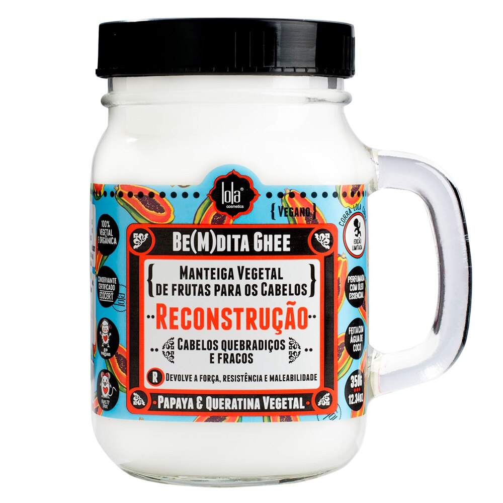Lola Cosmetics Be(m)dita Ghee Papaya e Queratina Vegetal  - Máscara de Reconstrução 350g