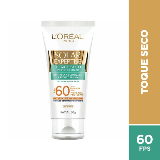 L'Oreal Paris Protetor Facial Solar Expertise Toque Seco FPS 60 50g - Incolor