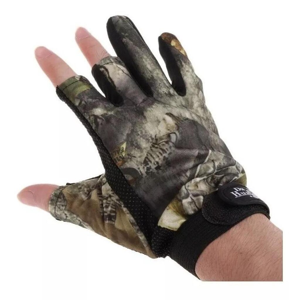 Luva Antiderrapante Proteção Uv Microfibra Camuflada Pesca