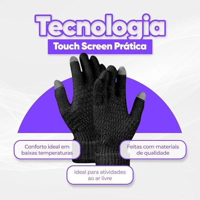Luva De Frio Inverno Lã Térmica Forrada Quentinha Touch Screen Tablet Notebook Adulto