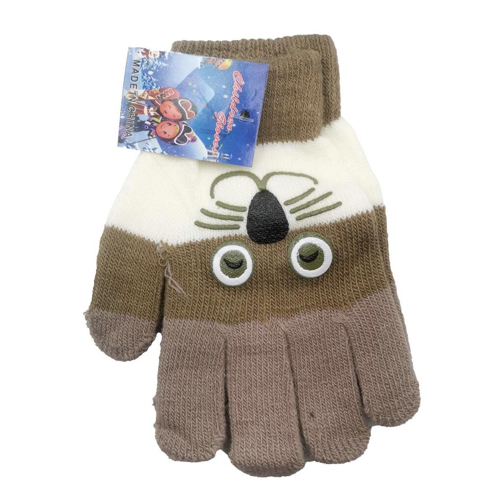 Luva infantil Bichinho gatinha Quente para 3 a 8 anos de Frio inverno