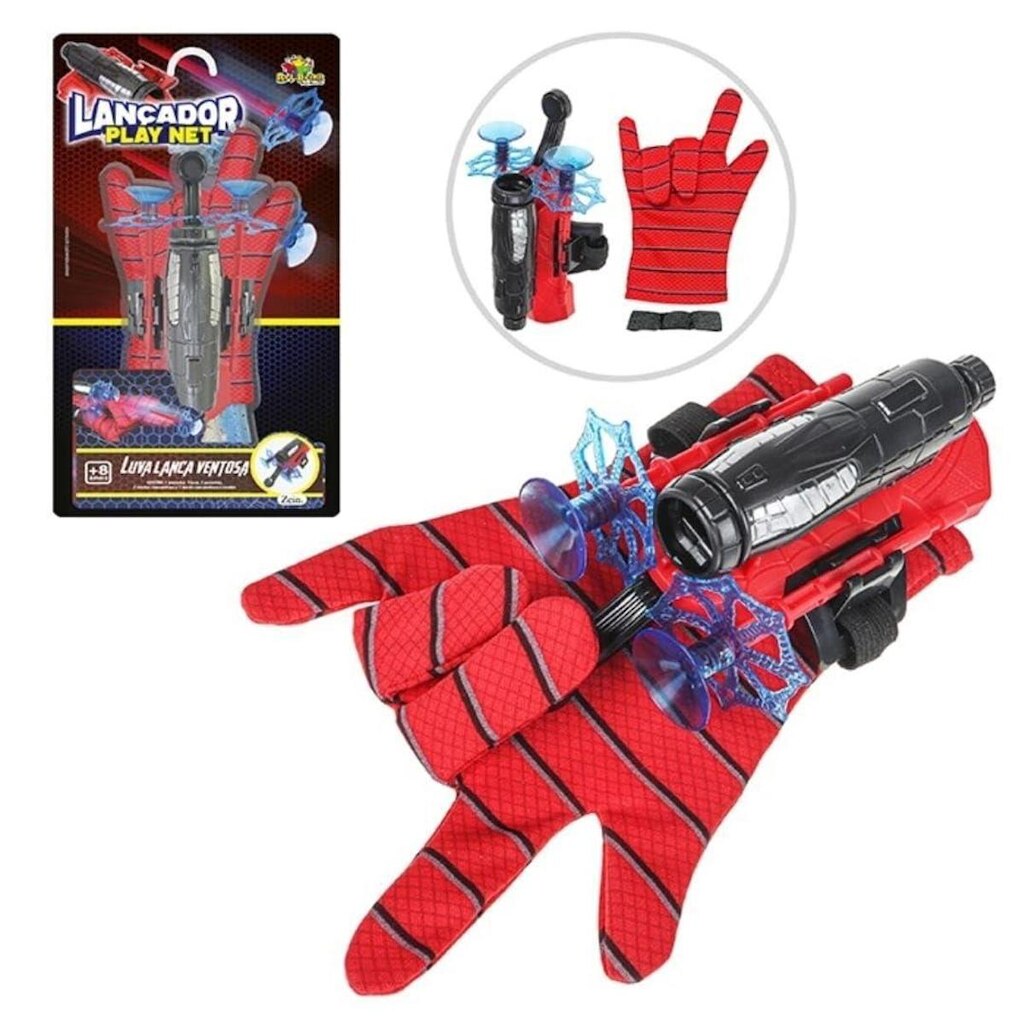 Luva Lancador Teia Aranha Infantil Dardo