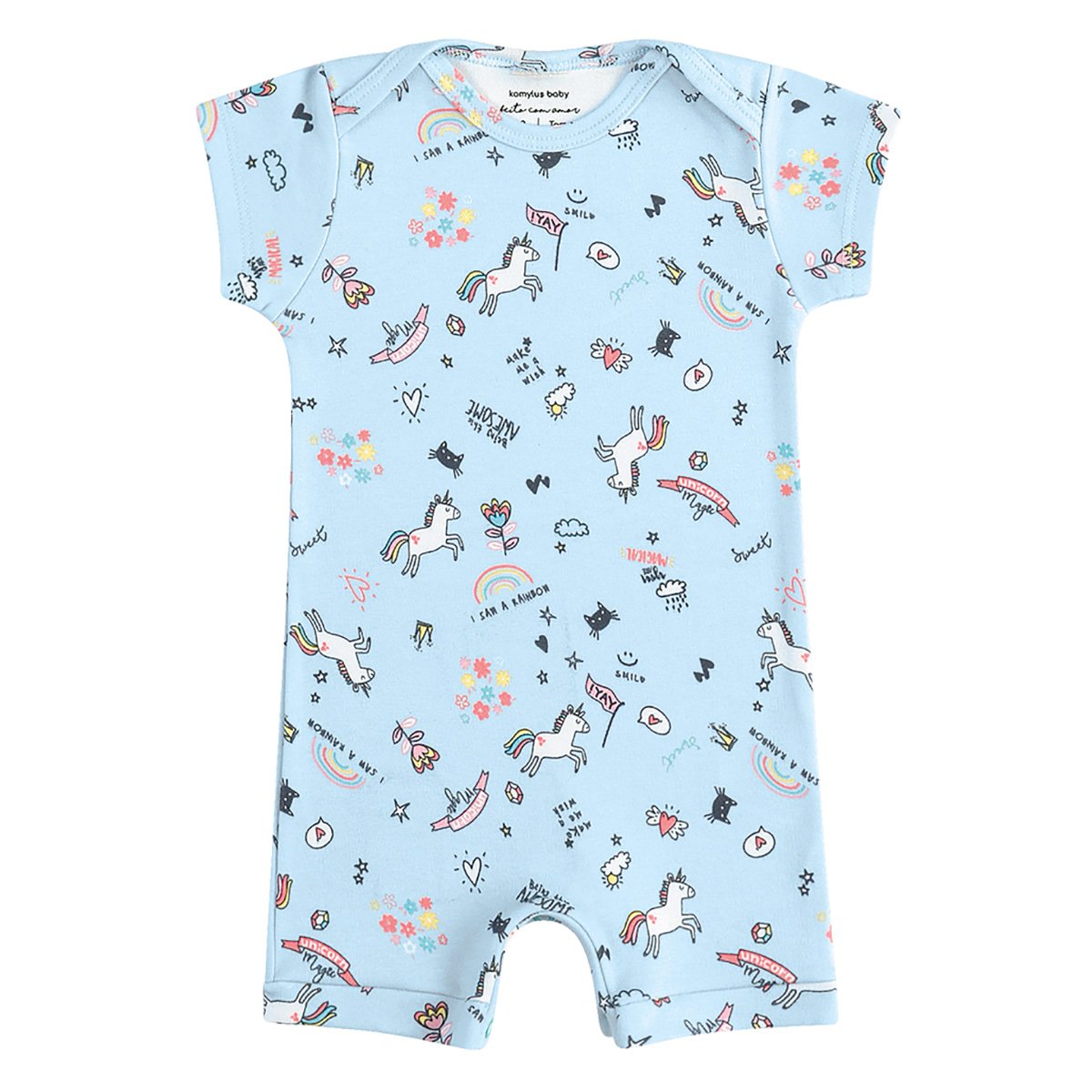 Macacao Bebe Kamylus Banho De Sol Romper Masculino Azul Claro Zattini