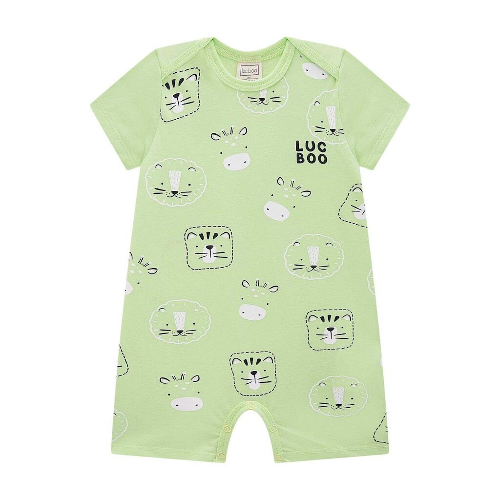 Macacão Bebê Menino Animaizinhos Luc.Boo Verde