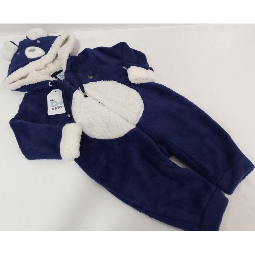 Macacão Capuz Bebê Menino Pelo Luxo Inverno D+ Baby Rf 60115