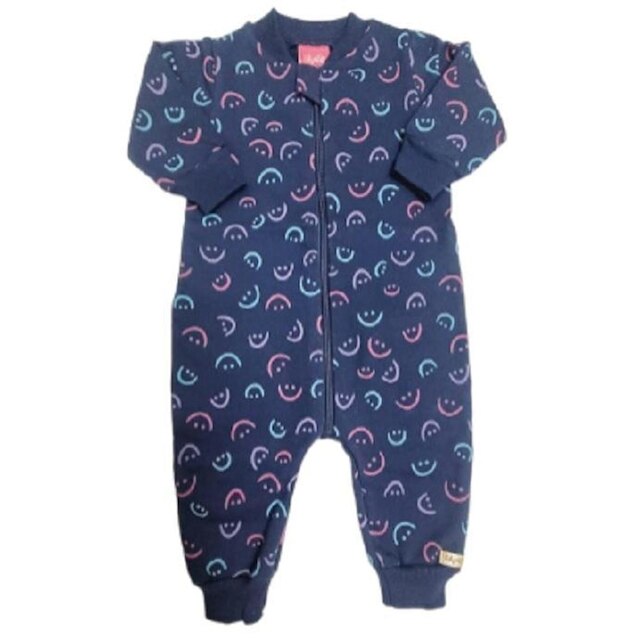 Macacão em Moletom Estampado Bebê Menina Kely Kety