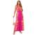 MACACÃO FEMININO GOLA HALTER DECOTE PROFUNDO ESTAMPA TROPICAL - Rosa