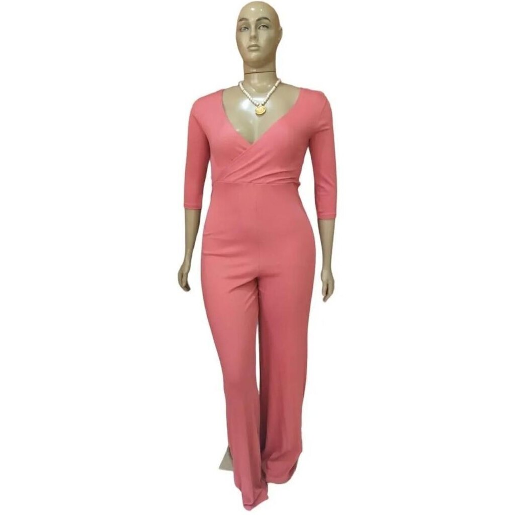 Macacão Feminino Pantalona Malha Canelada