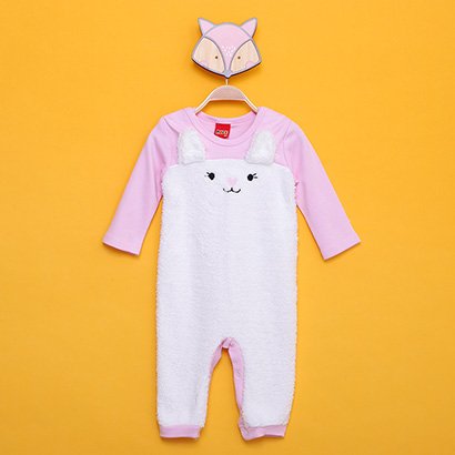 Macacão Infantil Manga Longa Kyly Carneirinho Menina - Feminino