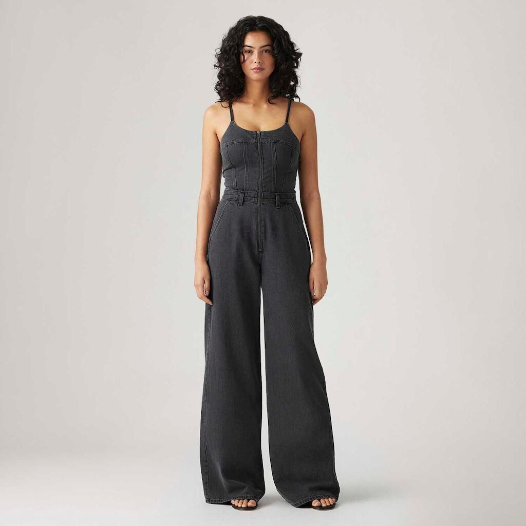 Macacão Jeans Levi's Bustier Jumpsuit Preto Feminino