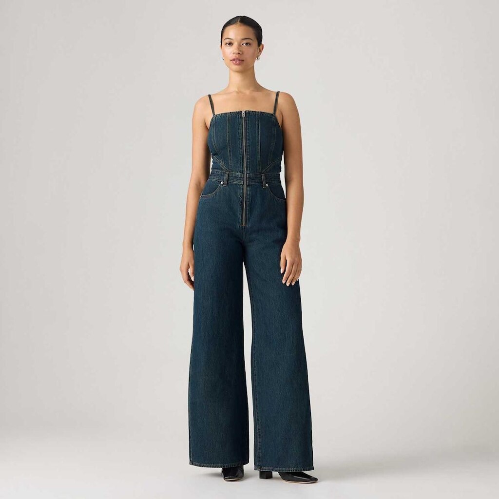Macacão Jeans Levi's Seamed Jumpsuit Lavagem Escura Feminino