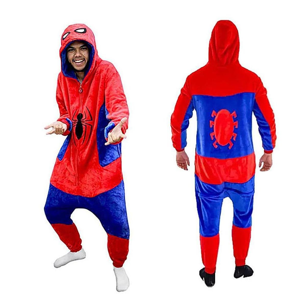 Macacão Kigurumi Adulto Zonacriativa Pijama Spiderman 100717